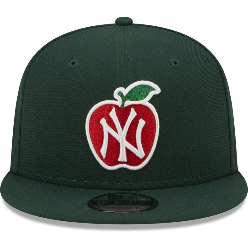 bone-plano-verde-escuro-e-vermelho-snapback-9fifty-ny-apple-da-new-york-yankees-mlb-da-new-era