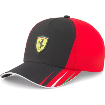 Boné curvo preto e vermelho snapback SF Team da Ferrari Formula 1 da Puma