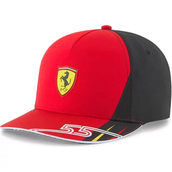 Boné curvo vermelho e preto snapback SF Carlos Sainz da Ferrari Formula 1 da Puma