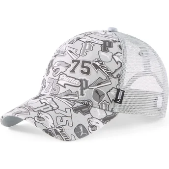 Boné trucker cinza snapback Academy Printed da Puma