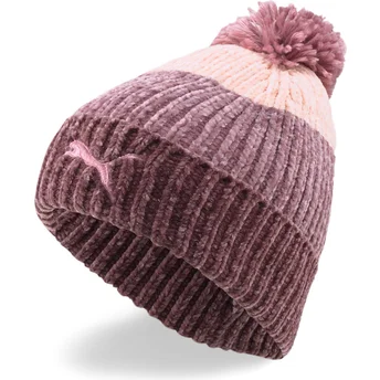Gorro violeta com pompom para mulheres da Puma