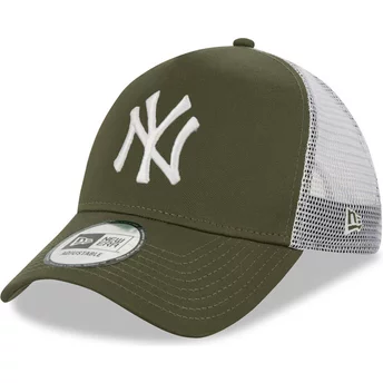 Boné trucker verde e branco 9FORTY A Frame da New York Yankees MLB da New Era