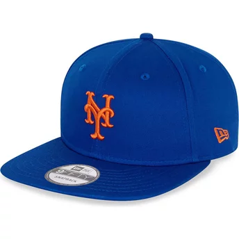 Boné plano azul snapback 9FIFTY Essential da New York Mets MLB da New Era