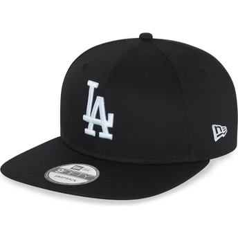 Boné plano preto snapback 9FIFTY Essential da Los Angeles Dodgers MLB da New Era