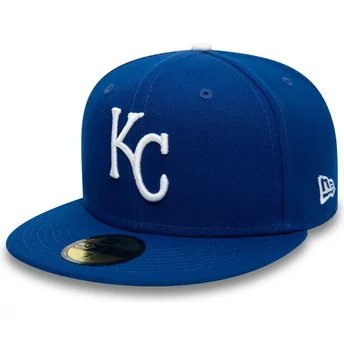 Boné plano azul justo 59FIFTY Authentic On Field da Kansas City Royals MLB da New Era