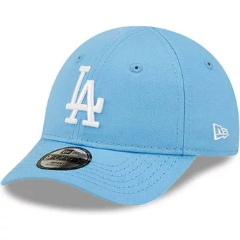 Boné curvo azul claro ajustável para criança pequena 9FORTY League Essential da Los Angeles Dodgers MLB da New Era