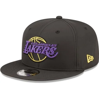 Boné plano preto snapback 9FIFTY Neon Pack da Los Angeles Lakers NBA da New Era