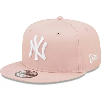 Boné plano rosa snapback 9FIFTY League Essential da New York Yankees MLB da New Era