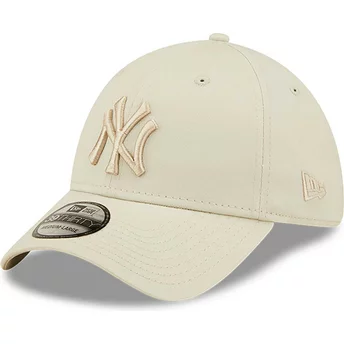 Boné curvo bege justo com logo bege 39THIRTY League Essential da New York Yankees MLB da New Era