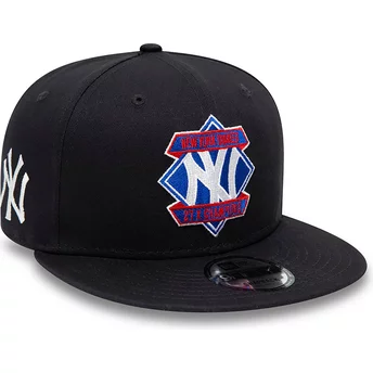Boné plano azul marinho snapback 9FIFTY Diamond Patch da New York Yankees MLB da New Era