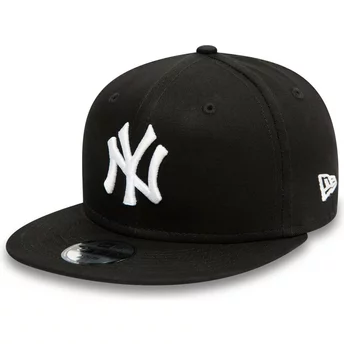 Boné plano preto snapback para criança 9FIFTY Essential da New York Yankees MLB da New Era