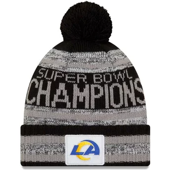 Gorro preto com pompom Parade Knit Super Bowl Champions LVI 2022 da Los Angeles Rams NFL da New Era