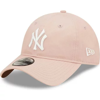 Boné curvo rosa ajustável 9TWENTY League Essential da New York Yankees MLB da New Era