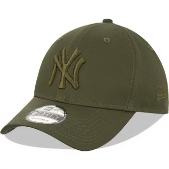 Boné curvo verde snapback com logo verde 9FORTY League Essential da New York Yankees MLB da New Era