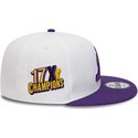 bone-plano-branco-e-violeta-snapback-9fifty-crown-patches-champions-da-los-angeles-lakers-nba-da-new-era