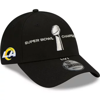 Boné curvo preto snapback 9FORTY Parade Super Bowl Champions LVI 2022 da Los Angeles Rams NFL da New Era