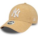 bone-curvo-bege-ajustavel-para-mulheres-9forty-camisola-da-new-york-yankees-mlb-da-new-era