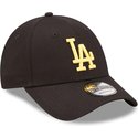 bone-curvo-preto-ajustavel-com-logo-amarelo-9forty-league-essential-da-los-angeles-dodgers-mlb-da-new-era