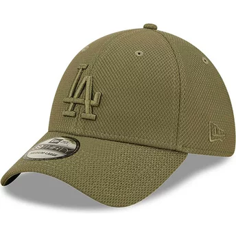 Boné curvo verde justo com logo verde 39THIRTY Diamond Era da Los Angeles Dodgers MLB da New Era