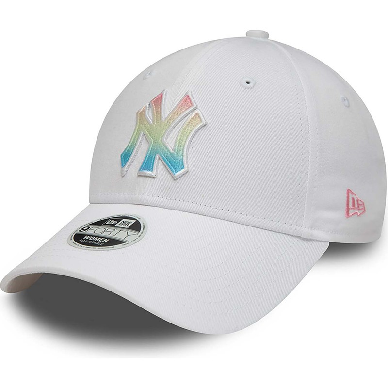 bone-curvo-branco-ajustavel-para-mulheres-con-logo-multicolor-9forty-ombre-infill-da-new-york-yankees-mlb-da-new-era