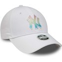 bone-curvo-branco-ajustavel-para-mulheres-con-logo-multicolor-9forty-ombre-infill-da-new-york-yankees-mlb-da-new-era