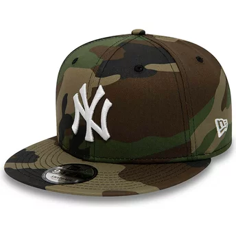 Boné plano camuflagem snapback 9FIFTY Team da New York Yankees MLB da New Era