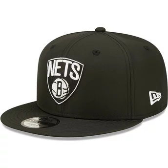 Boné plano preto snapback 9FIFTY Neon Pack da Brooklyn Nets NBA da New Era