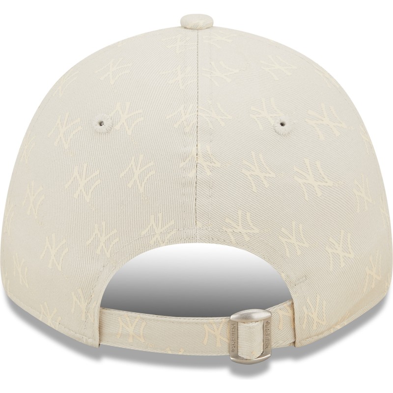 bone-curvo-bege-ajustavel-para-mulheres-9forty-monogram-da-new-york-yankees-mlb-da-new-era