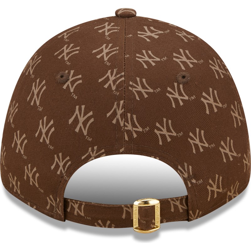 bone-curvo-castanho-ajustavel-para-mulheres-9forty-monogram-da-new-york-yankees-mlb-da-new-era