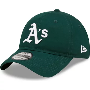 Boné curvo verde ajustável 9TWENTY League Essential da Oakland Athletics MLB da New Era