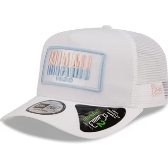 Boné trucker branco Miami A Frame Repreve USA State da New Era