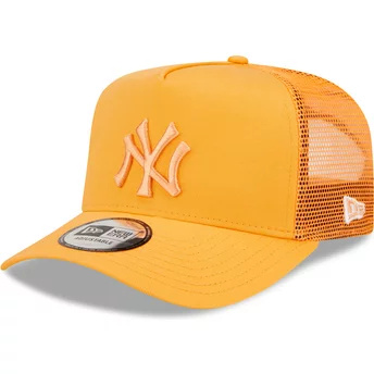 Boné trucker laranja com logo laranja A Frame Tonal Mesh da New York Yankees MLB da New Era
