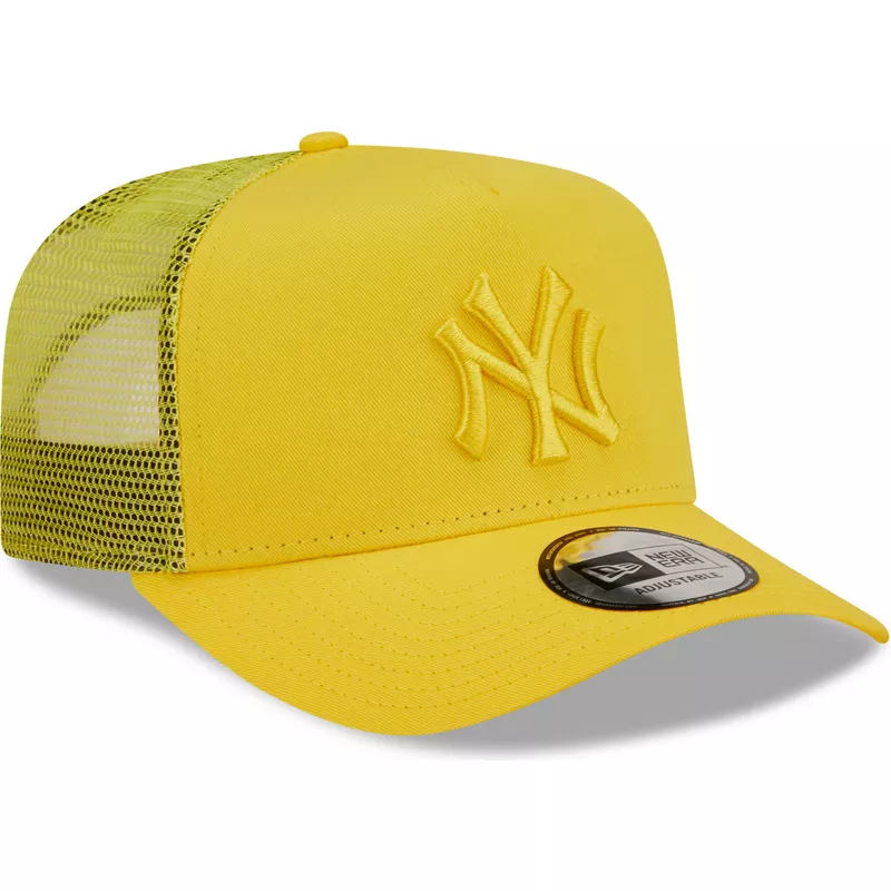 bone-trucker-amarelo-com-logo-amarelo-a-frame-tonal-mesh-da-new-york-yankees-mlb-da-new-era
