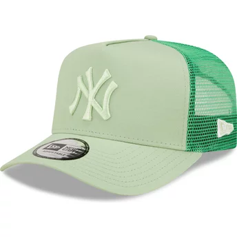 Boné trucker verde claro com logo verde A Frame Tonal Mesh da New York Yankees MLB da New Era