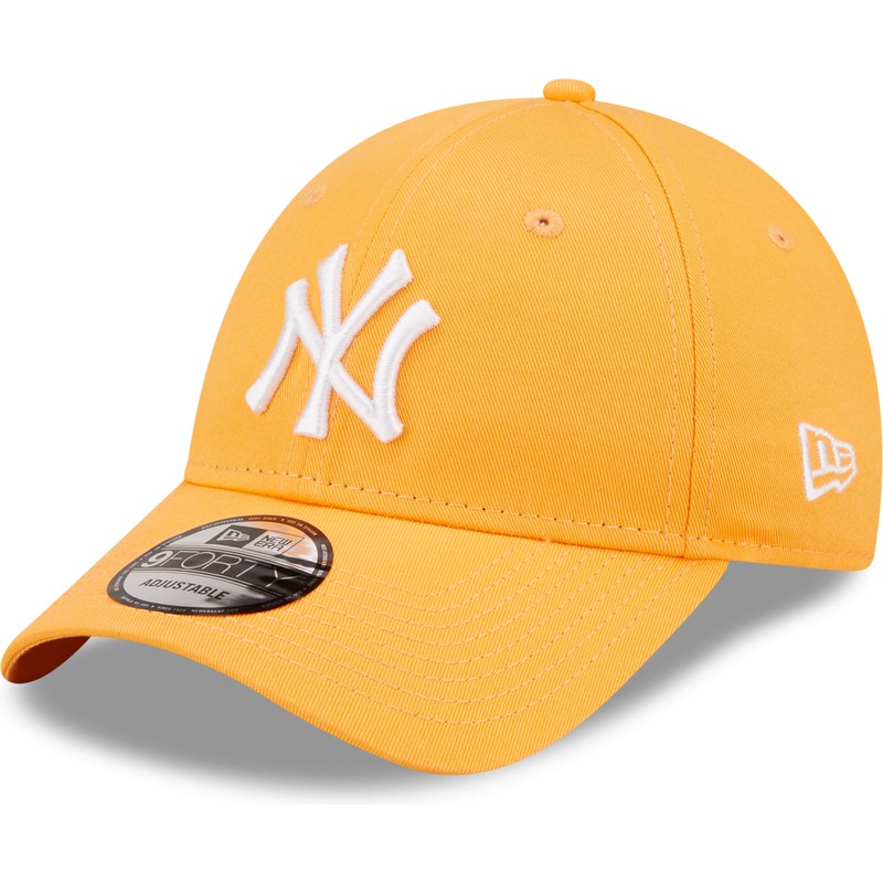 bone-curvo-laranja-claro-ajustavel-9forty-league-essential-da-new-york-yankees-mlb-da-new-era