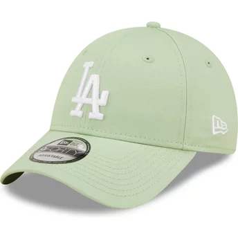 Boné curvo verde claro ajustável 9FORTY League Essential da Los Angeles Dodgers MLB da New Era