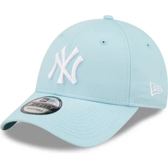 Boné curvo azul claro ajustável 9FORTY League Essential da New York Yankees MLB da New Era