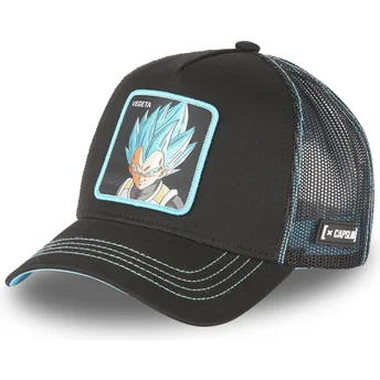 Boné trucker preto Vegeta Super Saiyan Blue CAS VEG1 Dragon Ball da Capslab