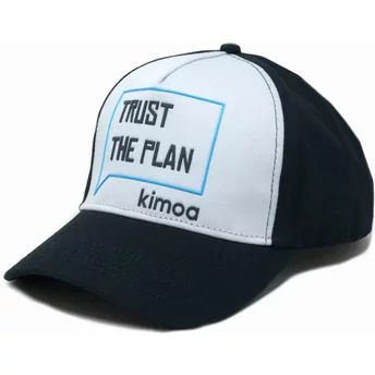 Boné curvo branco e azul marinho ajustável Trust The Plan da Kimoa
