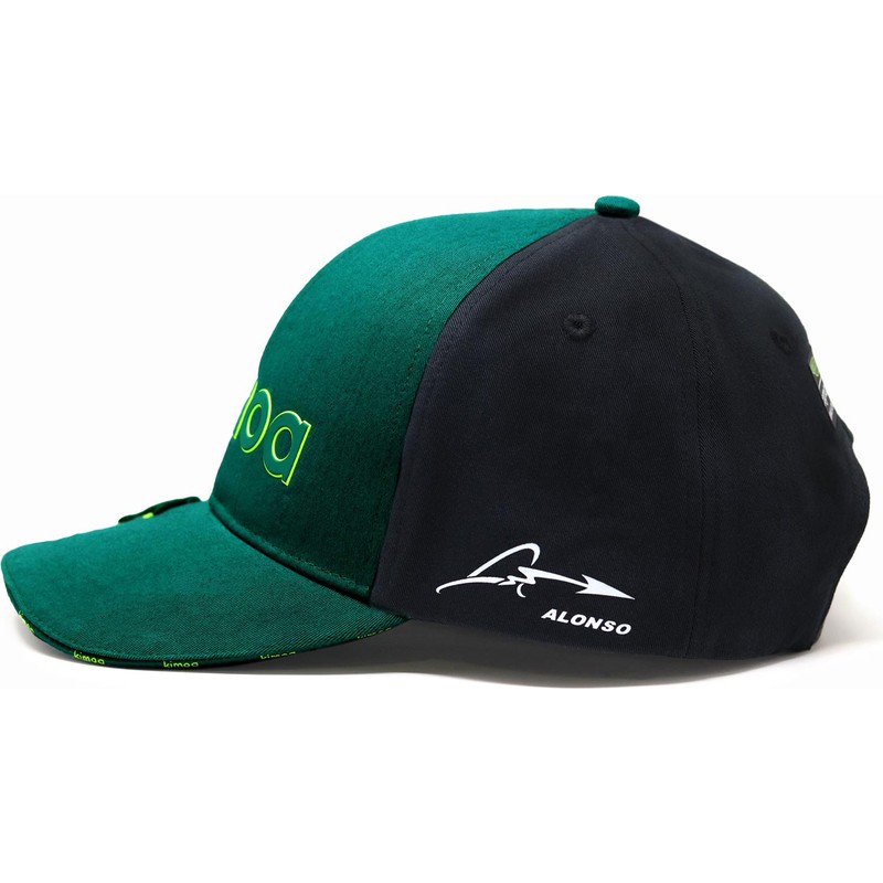 bone-curvo-verde-e-preto-ajustavel-fernando-alonso-da-aston-martin-formula-1-da-kimoa