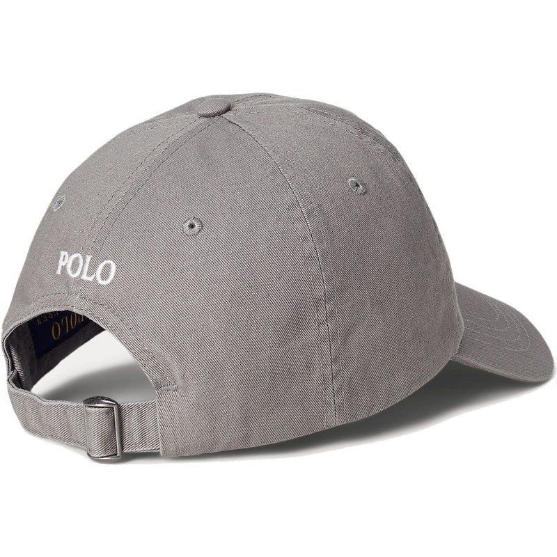 bone-curvo-cinza-ajustavel-com-logo-branco-cotton-chino-classic-sport-da-polo-ralph-lauren
