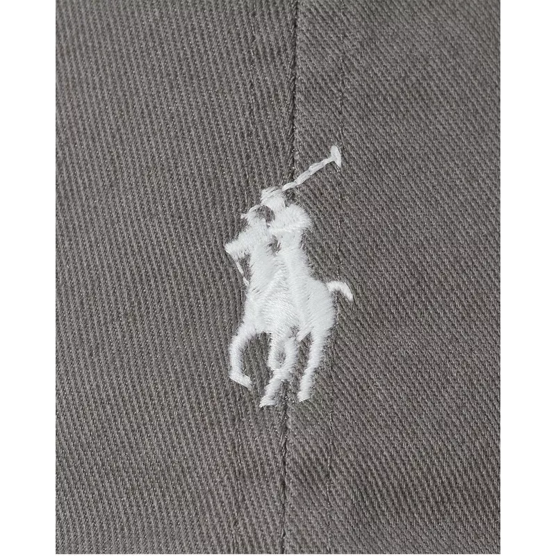 bone-curvo-cinza-ajustavel-com-logo-branco-cotton-chino-classic-sport-da-polo-ralph-lauren