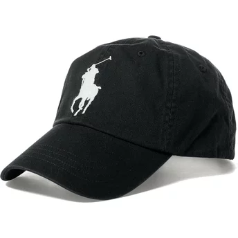 Boné curvo preto ajustável com logo branco Big Pony Chino Classic Sport da Polo Ralph Lauren