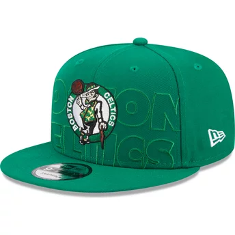Boné plano verde snapback 9FIFTY Draft Edition 2023 da Boston Celtics NBA da New Era