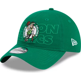 Boné curvo verde ajustável 9TWENTY Draft Edition 2023 da Boston Celtics NBA da New Era