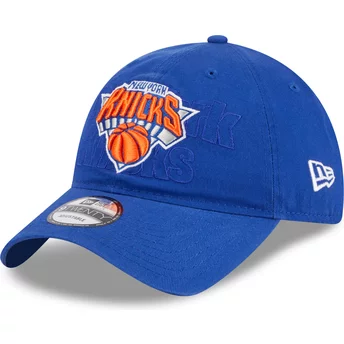 Boné curvo azul ajustável 9TWENTY Draft Edition 2023 da New York Knicks NBA da New Era