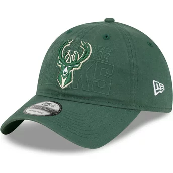 Boné curvo verde ajustável 9TWENTY Draft Edition 2023 da Milwaukee Bucks NBA da New Era