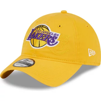 Boné curvo amarelo ajustável 9TWENTY Draft Edition 2023 da Los Angeles Lakers NBA da New Era