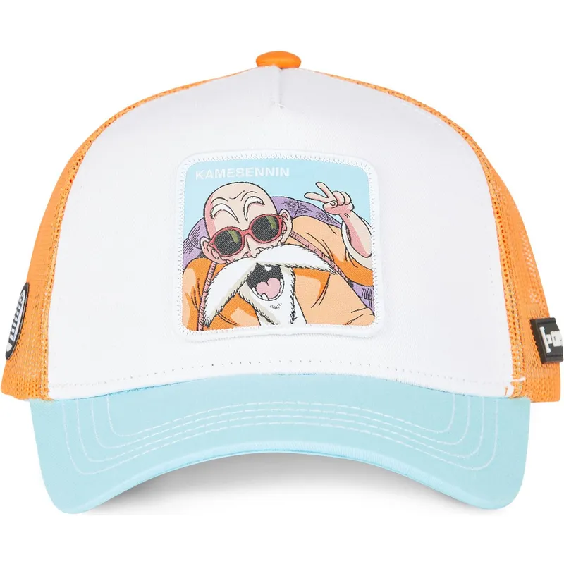 Boné trucker branco, preto e laranja Son Goku Criança DB3 GOK2