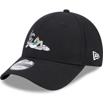 Boné curvo preto ajustável 9FORTY da Bugs Bunny Looney Tunes da New Era